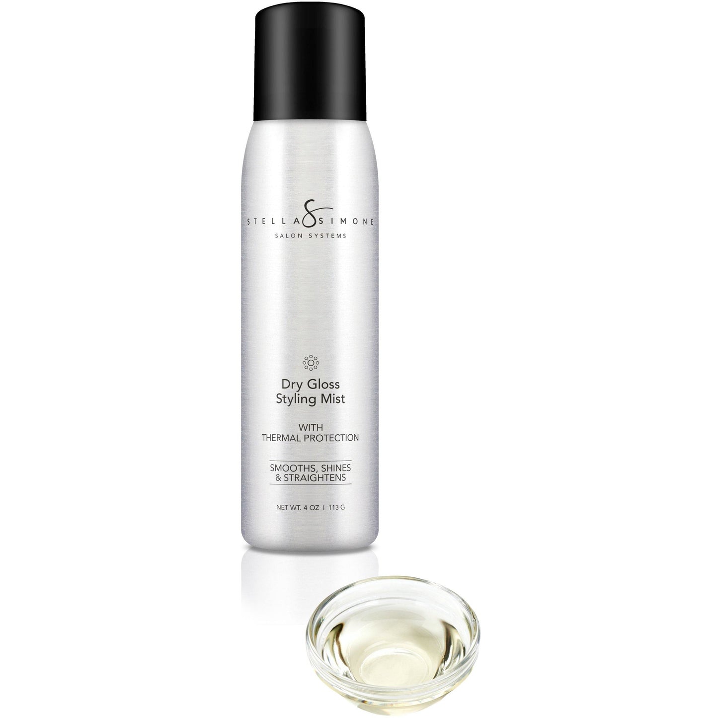 Dry Gloss Styling Mist | Wet and Dry Hair | High Humidity Control + Humectant | Reduce Frizz | Vegan 🌱 | StellaSimone Salon Systems.