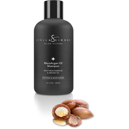 Moroccan Argan Oil + Aloe Juice Shampoo | Hydrates + Softens | Weightless Volumizer | Vegan 🌱 | StellaSimone Salon Systems.