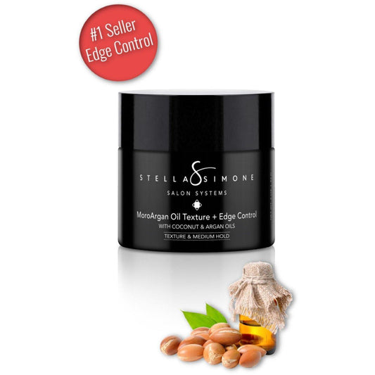 Moroccan Argan Oil and Yerba Mate Extract Texture + Edge Control | Medium Hold + Non Greasy | Flawless Look | Vegan 🌱 | StellaSimone Salon Systems.