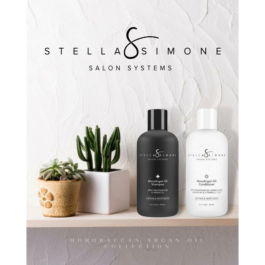 Moroccan Argan Oil + Aloe Juice 2 PC DUO Kit & Silk Aminos ProGrade + Yarrow Extract + Vitamin E Shampoo + Conditioner DUO Kit | Value $126+ | BUY FOR $89 | FREE SHIPPING | StellaSimone Salon Systems.